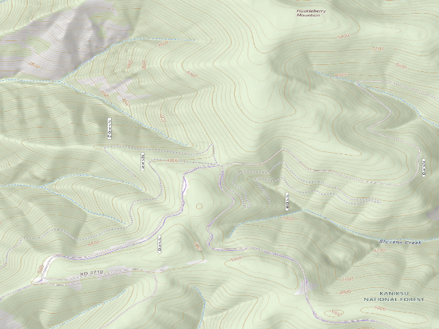 USGS topographic map of USFS dispersed camp — MT #833