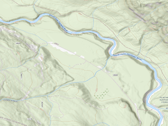 USGS topographic map of USFS dispersed camp — MT #837