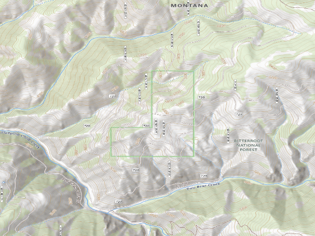 USGS topographic map of USFS dispersed camp — MT #841