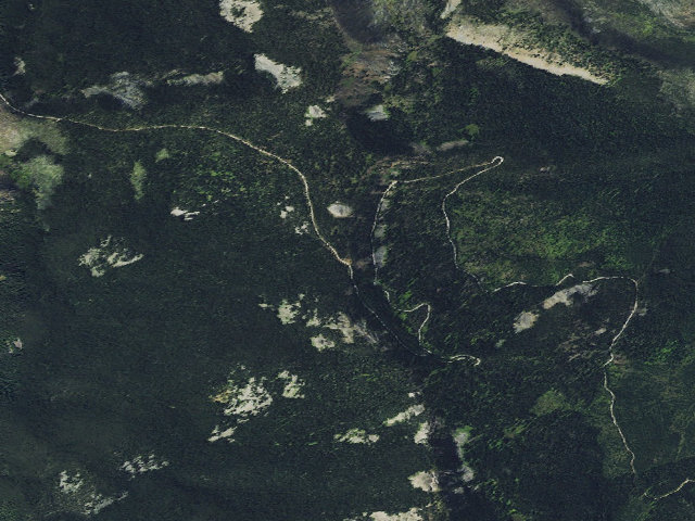 Aerial image of USFS dispersed camp — MT #842