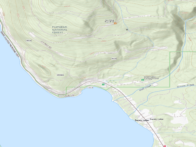 USGS topographic map of USFS dispersed camp — MT #849