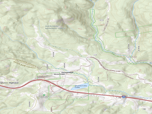 USGS topographic map of USFS dispersed camp — MT #85