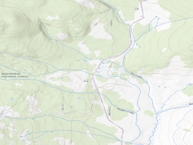 USGS topographic map of USFS dispersed camp — MT #852