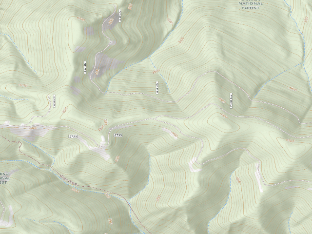 USGS topographic map of USFS dispersed camp — MT #854
