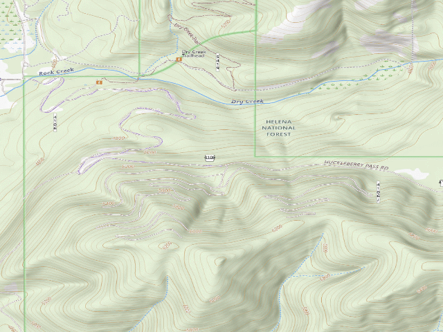 USGS topographic map of USFS dispersed camp — MT #855
