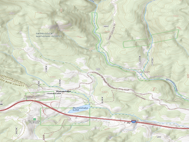 USGS topographic map of USFS dispersed camp — MT #856