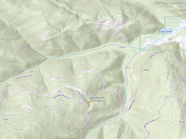 USGS topographic map of USFS dispersed camp — MT #857