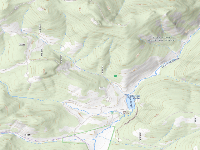 USGS topographic map of USFS dispersed camp — MT #859