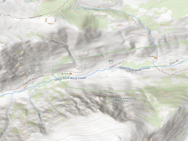USGS topographic map of USFS dispersed camp — MT #86