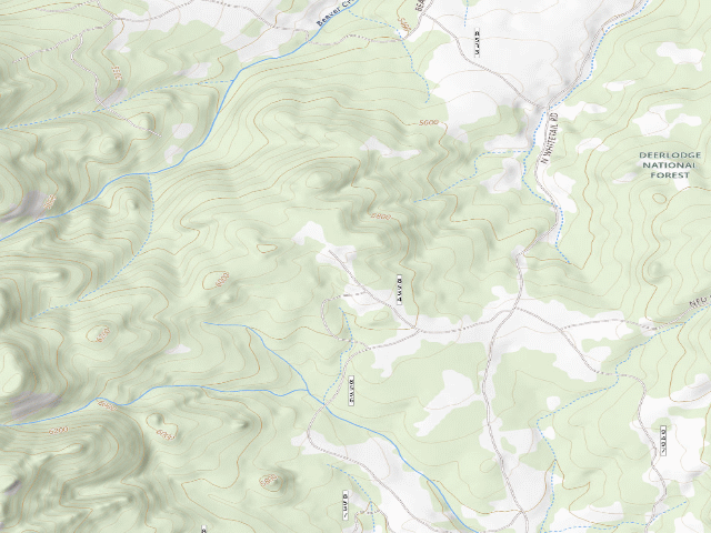 USGS topographic map of USFS dispersed camp — MT #860