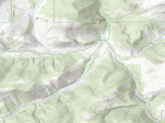 USGS topographic map of USFS dispersed camp — MT #861