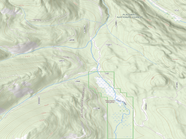 USGS topographic map of USFS dispersed camp — MT #863