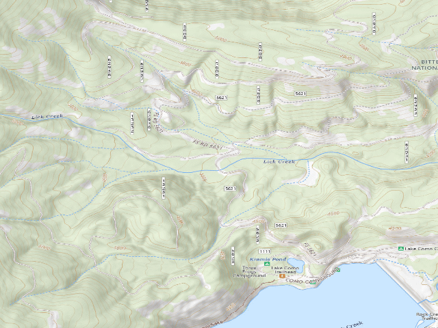 USGS topographic map of USFS dispersed camp — MT #864