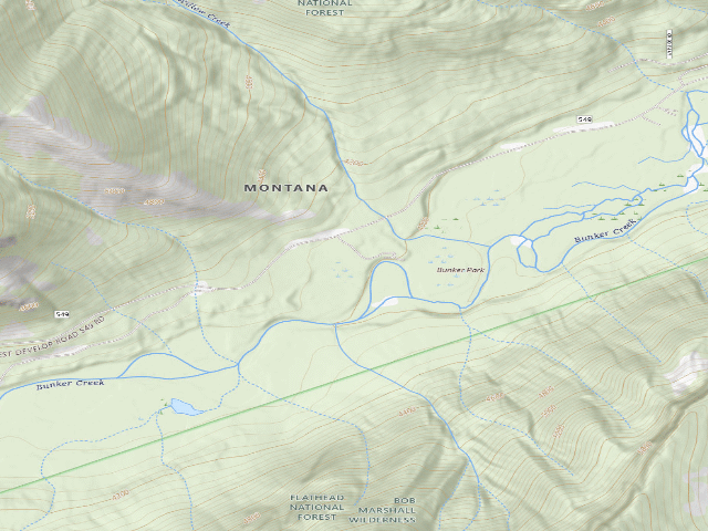 USGS topographic map of USFS dispersed camp — MT #868