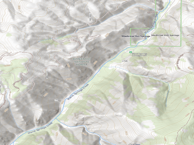 USGS topographic map of USFS dispersed camp — MT #869