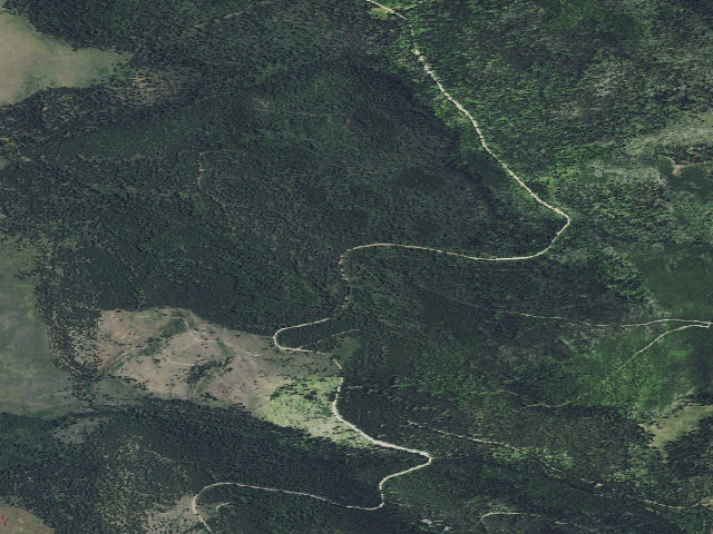 Aerial image of USFS dispersed camp — MT #870