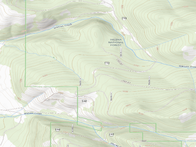 USGS topographic map of USFS dispersed camp — MT #870
