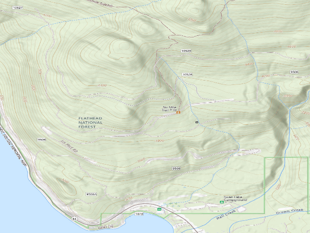 USGS topographic map of USFS dispersed camp — MT #873