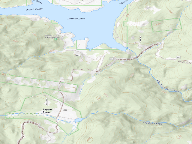 USGS topographic map of USFS dispersed camp — MT #874