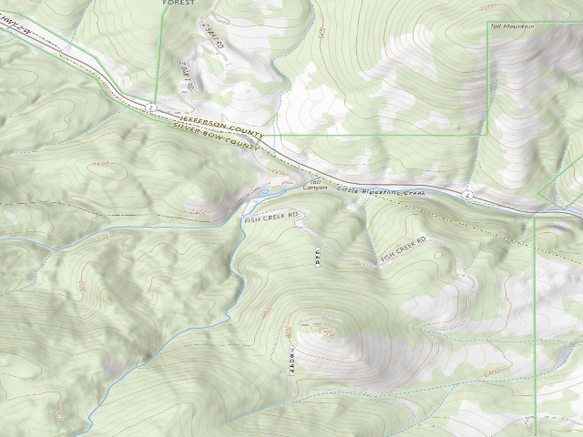 USGS topographic map of USFS dispersed camp — MT #89