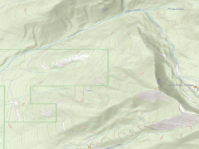 USGS topographic map of USFS dispersed camp — MT #9