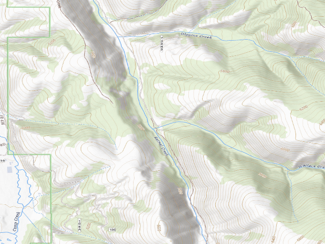 USGS topographic map of USFS dispersed camp — MT #90