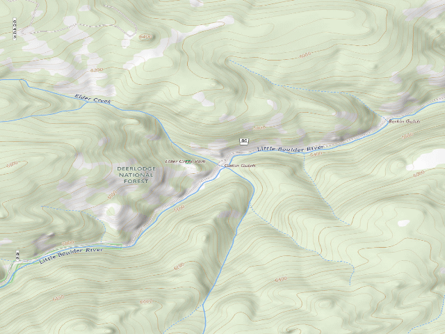 USGS topographic map of USFS dispersed camp — MT #91