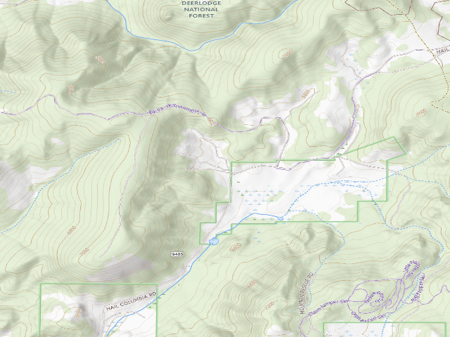 USGS topographic map of USFS dispersed camp — MT #93