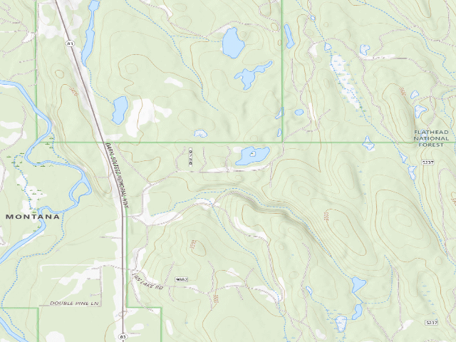 USGS topographic map of USFS dispersed camp — MT #94