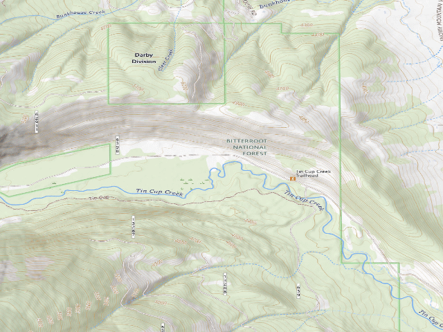 USGS topographic map of USFS dispersed camp — MT #96