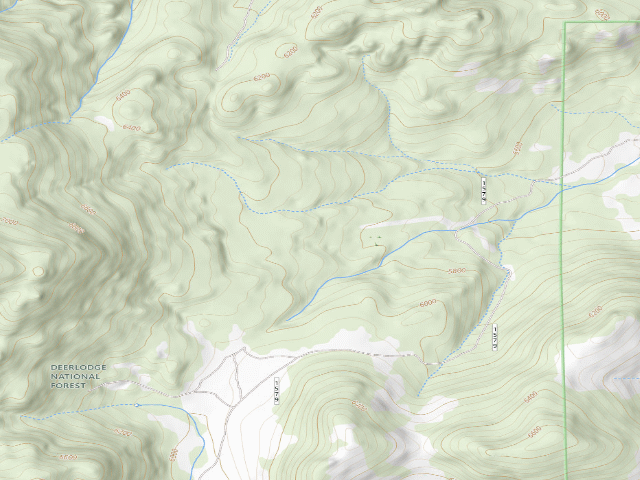 USGS topographic map of USFS dispersed camp — MT #98