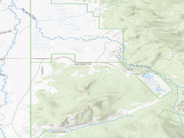 USGS topographic map of USFS dispersed camp — MT #99