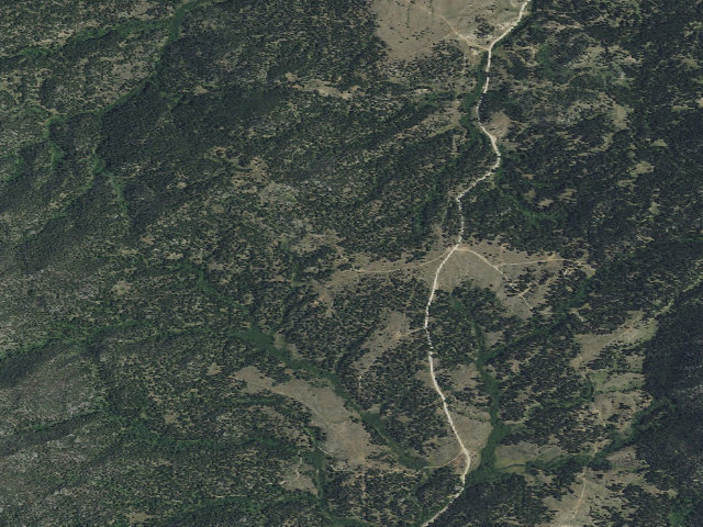 Aerial image of USFS dispersed camp — MT