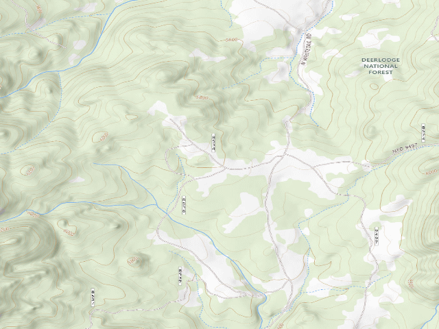 USGS topographic map of USFS dispersed camp — MT