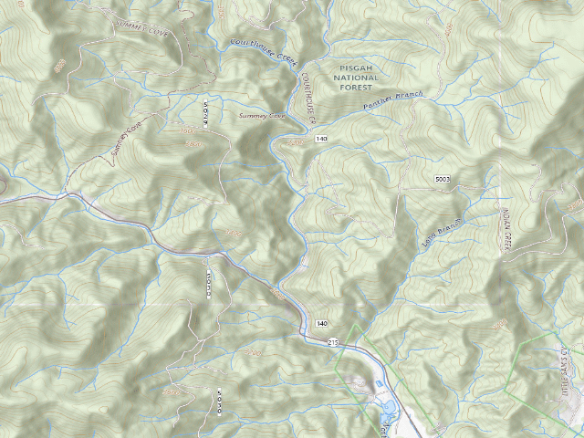 USGS topographic map of USFS dispersed camp — NC #2