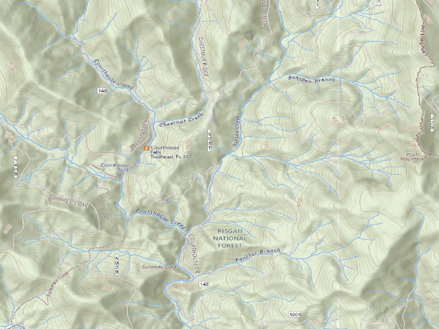 USGS topographic map of USFS dispersed camp — NC #3
