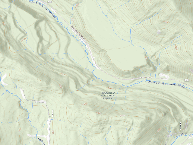 USGS topographic map of USFS dispersed camp — Pend Oreille County, WA