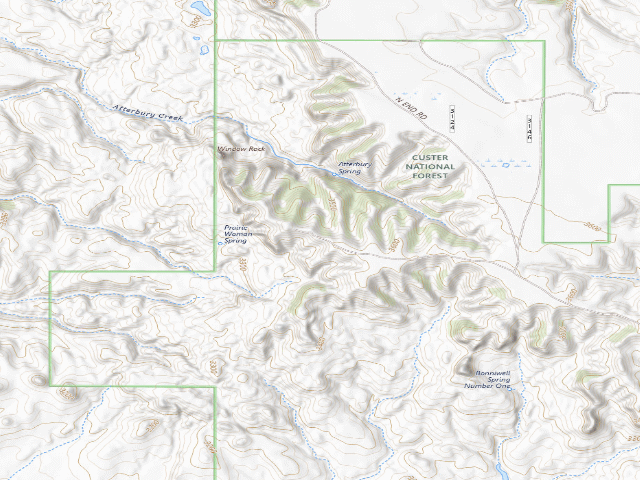 USGS topographic map of USFS dispersed camp — SD #11