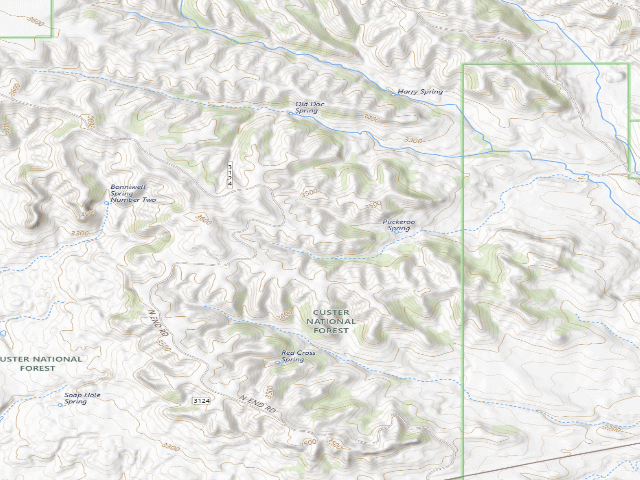 USGS topographic map of USFS dispersed camp — SD #2