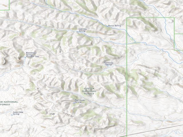USGS topographic map of USFS dispersed camp — SD #8