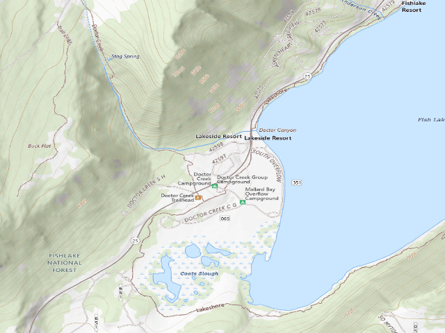 USGS topographic map of USFS dispersed camp — Sevier County, UT