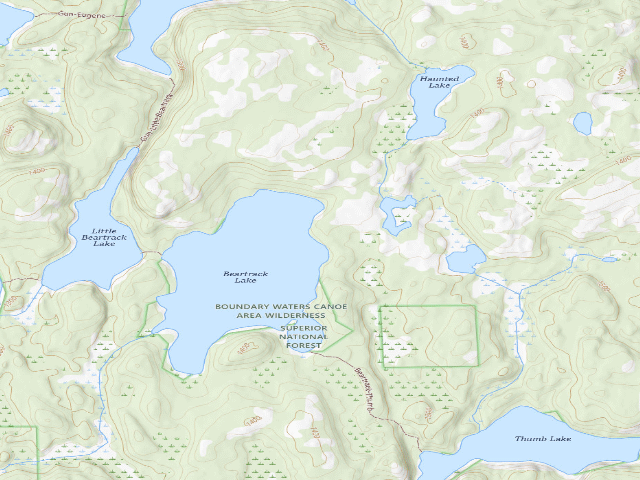 USGS topographic map of USFS dispersed camp — St. Louis County, MN