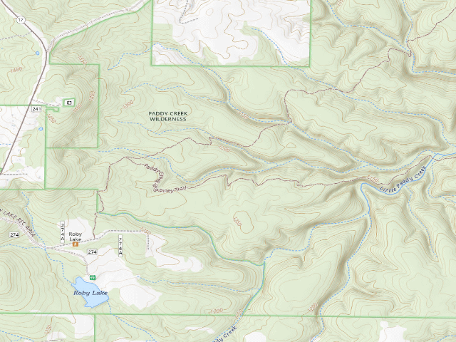 USGS topographic map of USFS dispersed camp — Texas County, MO