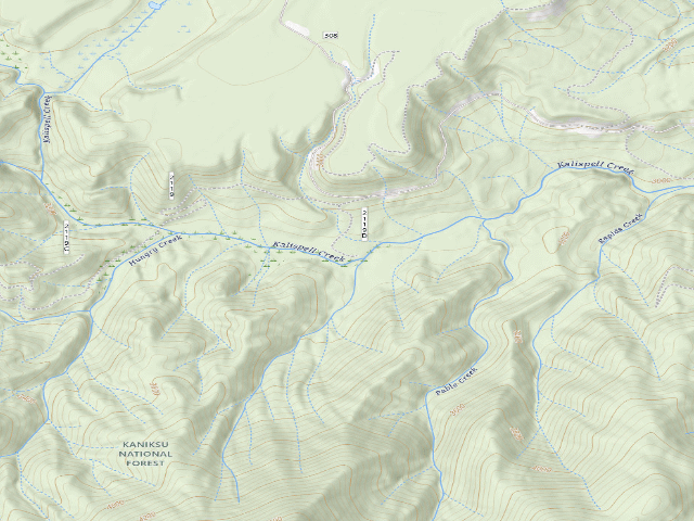USGS topographic map of USFS dispersed camp — WA #10