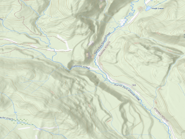 USGS topographic map of USFS dispersed camp — WA #11