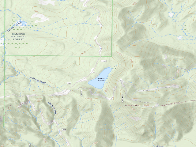 USGS topographic map of USFS dispersed camp — WA #14