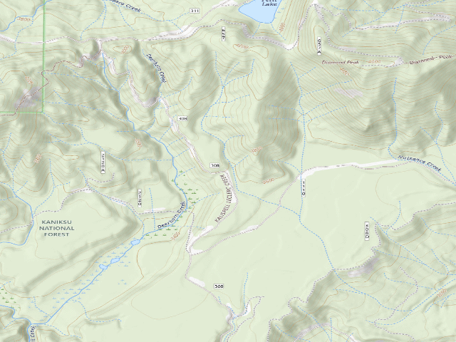 USGS topographic map of USFS dispersed camp — WA #16