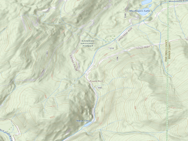 USGS topographic map of USFS dispersed camp — WA #17