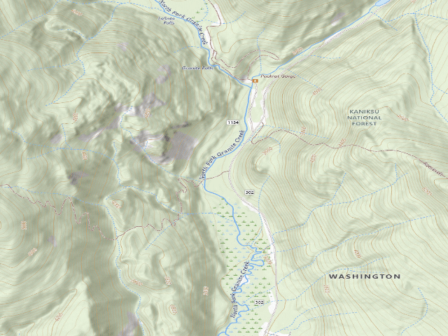 USGS topographic map of USFS dispersed camp — WA #2