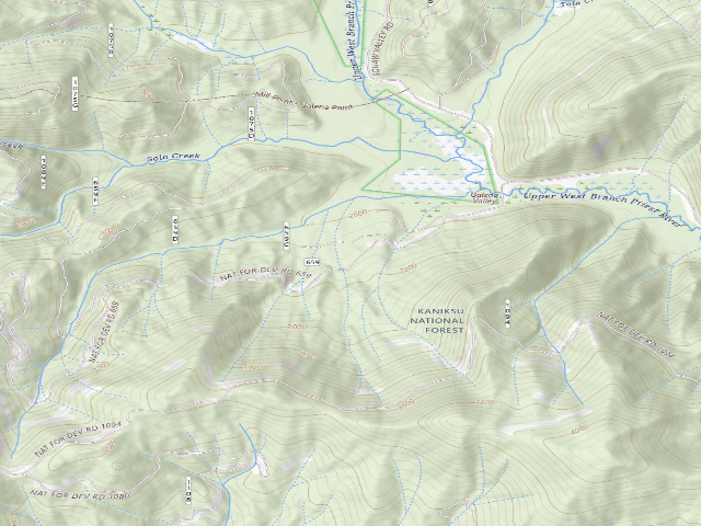USGS topographic map of USFS dispersed camp — WA #4